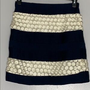 Douglas Hannant Silk Blend Raised Floral mini pencil skirt 4 women’s